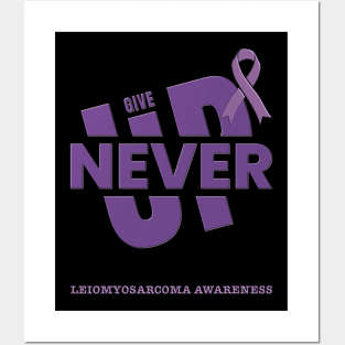 Never Give Up - Purple Ribbon Leiomyosarcoma Awareness Posters and Art